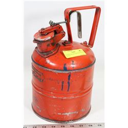JUSTRITE SAFETY OLD ONE GALLON OIL CAN.