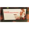 Image 1 : 39.5"X24" - 1960 COCA COLA MESHED METAL FRAMED