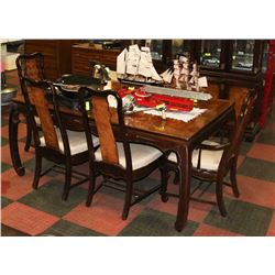 ANTIQUE DINING SET INCL BUFFET & HUTCH, TABLE WITH