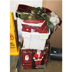 TUB OF CHRISTMAS DECORATIONS