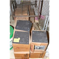 PALLET OF TILE, TALL STAND AND MORE