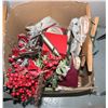 Image 1 : BOX OF CHRISTMAS INCL CERAMIC SANTA, WINE