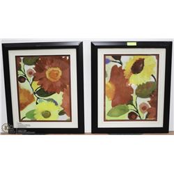 2 FLORAL FRAMED PICTURES