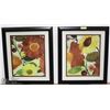 Image 1 : 2 FLORAL FRAMED PICTURES