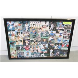 FRAMED PICTURE COLLAGE BASEBALL STARS