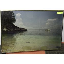 20X30 VINTAGE FRAMED BOAT PICTURE