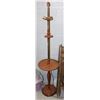 Image 1 : TALL WOODEN 2 TIER FLOOR LAMP WITH NO SHADE.