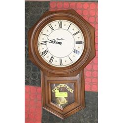 VINTAGE KIPNES BROS, WALL CLOCK AND PENDULUM