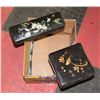 Image 1 : LOT OF 2 PAPER MACHE BOXES, BLACK.