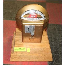 PARKING METER MOUNTED AS PIGGY BANK.