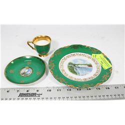 VINTAGE GERMAN BAVARIA CUP, SAUCER & DESSERT PLATE