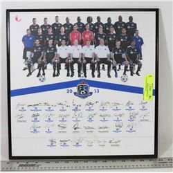 AUTOGRAPHED FC EDMONTON SOCCER 2013 DISPLAY