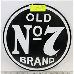 NO 7 JACK DANIELS ROUND METAL SIGN APPROX 12"