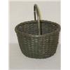 Image 1 : HANDLED SPLINT BASKET IN OLD GREEN PAINT
