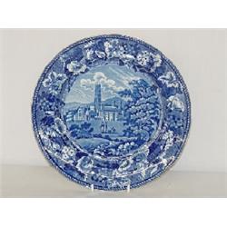10" BLUE STAFFORDSHIRE PLATE - FONTHILL ABBEY