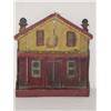 Image 1 : WOODEN AND PAINTED TRAMP ART WALL PIPE RACK IN THE FORM OF A HOUSE