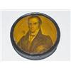 Image 1 : 3 3/4" PAPIER MACHE SNUFF BOX W/ PORTRAIT OF DANIEL WEBSTER