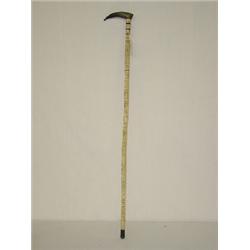 37" LONG VERTEBRAE CANE W/ HORN HANDLE