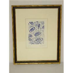 PRINT "BLUE CIRCLES" SIGNED BROQUE (9" X 6 1/4")