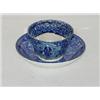 Image 1 : BLUE STAFFORDSHIRE HANDLELESS CUP & SAUCER - LAFAYETTE AT WASHINGTON'S TOMB