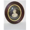 Image 1 : FRAMED LINCOLN FROSTED SILVER MEMORIAL IN DEEP OVAL WALNUT FRAME W/ PARTIAL LABEL ON BACK
