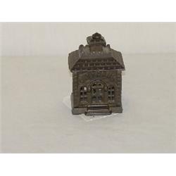 3" PAINTED CAST IRON BUILDING STILL BANK - CITY BANK BUILDING