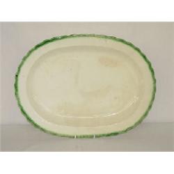 16 1/2" GREEN LEED FEATHER EDGE PLATTER