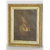Image 1 : 19TH CENT. OIL ON CANVAS OF HARE SIGNED HALL (11"X8")