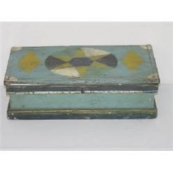 19TH CENT. PAINT DECORATED NEW ENGLAND SAILORS DITTY BOX