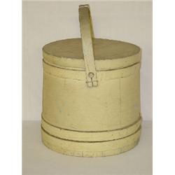 LARGE BANDED FIRKIN IN OLD PAINT