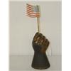 Image 1 : LATE 19TH CENT. CAST IRON FIST W/ FLAG PAPERWEIGHT