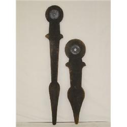 SET OF LARGE CLOCK HANDS W/ SANDED SURFACE (59" L)