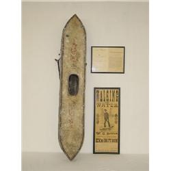 RARE PATENT FOR 19TH CENT. INVENTION FOR WATER SKATE BY W.C. SOULE TOGETHER W/ ADVERTISING BROADSIDE