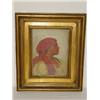 Image 1 : OIL ON CANVAS "PORTRAIT OF A NEGRESS - OLD CHLOE" SIGNED FRANK DUVENECK W/ EXHIBITION LABEL (12" X 9