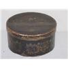 Image 1 : 10 1/2" 19TH CENT. ROUND PANTRY BOX W/ PAINTED & STENCILED DECORATION
