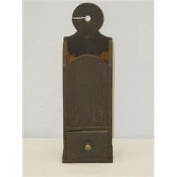 15 1/4" HANGING PIPE BOX W/ DRAWER IN OLD BROWN PAINT