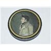 Image 1 : 3 5/8" PAPIER MACHE SNUFF BOX W/ PORTRAIT OF YOUNG GENTLEMAN