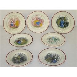 COMPLETE SET (7) STAFFORDSHIRE CHILDS ABC PLATES,"THE LORDS PRAYER"