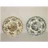 Image 1 : (2) 10 1/4" STAFFORDSHIRE TRANSFER PLATES - (1) BROWN CITY HALL NY BY JACKSON & (1) BLACK HARTFORD C