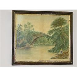 EARLY 19TH CENT. WATERCOLOR ON PAPER "BRIDGE OF DOON-SCOTLAND" (16 1/2" X 19 1/2")
