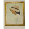 Image 1 : OIL ON ARTIST BOARD "THE PINK BONNET" SIGNED MARY J. COULTER (19 1/2" X 15 1/2")