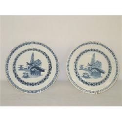 PR. 9 1/4" ENGLISH DELFT BLUE & WHITE PLATES