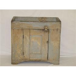 19TH CENT. NEW ENGLAND PAINTED CHESTNUT SINGLE DOOR DRY SINK (36"W X 21"D X 34"H - PROBABLY RI)