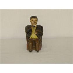 PAINTED CAST IRON MECHANICAL TAMMANY BANK