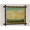 Image 1 : 20TH CENT. OIL ON BOARD OF WHALING SCENE UNSIGNED IN WALNUT FRAME (14" X 17")