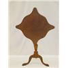 Image 1 : NEW ENGLAND WALNUT TILT-TOP CANDLESTAND W/ SHAPED TOP ON TURNED POST W/ PADDED SNAKE FEET