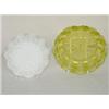Image 1 : (2) SMALL SANDWICH BOWLS - (1) 5 1/2" OPALESCENT LACY & (1) 6 1/4" CANARY YELLOW