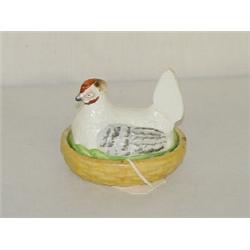 3 3/4" STAFFORDSHIRE HEN ON NEST