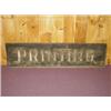Image 1 : 19TH CENT. RAISED LETTER TRADE SIGN - "PRINTING" (24" X 96")