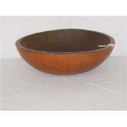 15" TURNED WOODEN BOWL W/ PUMPKIN PAINT